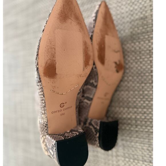 CORSO COMO Freen Snake Print Leather Pointed Women Booties Boots Shoes Natural 6 - Picture 6 of 6
